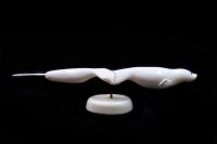 OTTER AND NARWHAL IVORY CARVING